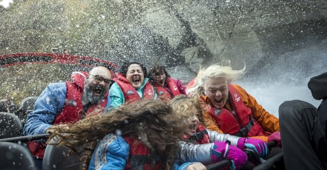 Tourists enjoying Shotover Jet ride