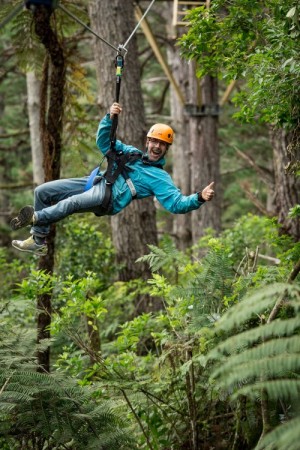 Zipline tourist